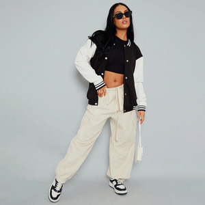 2026 Custom Logo Sportswear Women Varsity Jackets Reversible Embroidery Stitched Number Baseball Letterman Varsity Jacket Women - Product Image 3