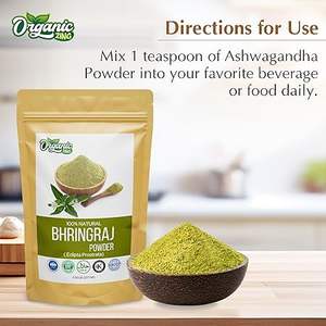 Envío gratis orgánico Zing Bhringraj (planta) en polvo | Ingrediente para el cuidado del cabello a base de hierbas | Grado Ayurvédico | De La India - Product Image 5
