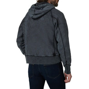 เสื้อฮู้ดดี้ฮิปฮอปสไตล์วินเทจทรงโอเวอร์ไซส์ ผ้าฟลีซคอตตอน 100% ซับในกันลม ซิปหน้า สีพื้น สำหรับฤดูหนาว - Product Image 5