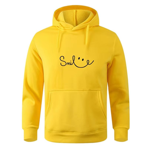 Sweat-shirt décontracté pour homme, confortable et léger, avec imprimé sourire sur le devant, 100% coton tricoté, anti-rétrécissement, service OEM - Product Image 2