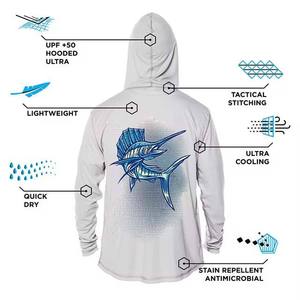 Camisas de Pesca Personalizadas con Diseño OEM, Impresión por Sublimación, Protección UV, Secado Rápido, UPF 50+, Manga Larga para Hombre - Product Image 2