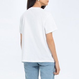 T-shirt en coton et polyester respirant pour femme, coupe ample, été, personnalisable avec logo, vêtements de sport décontractés, fabricant OEM - Product Image 2
