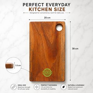 Tablas de Cortar de Madera de Teca y Roble de Alta Calidad, Tabla de Cortar de Madera de Acacia con Asa, Personalizada con Vetas de Madera - Product Image 2