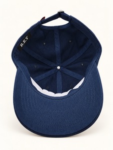 Gorra de Béisbol Azul Marino de 6 Paneles con Bordado 'STILL' Blanco, Gorra Unisex de Sarga de Algodón Vintage - Product Image 4