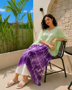 High Quality Designer Rayon Solid Daily Casual <b>Kaftan</b> for Women Sweetheart Neck 3/4 Sleeve <b>Summer</b> Regular Fit Washable - Product Image 4