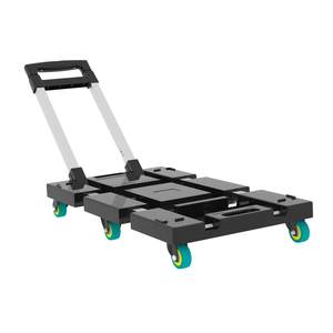Portable Heavy Duty Folding Hand Truck 330lbs Capacity 6-Wheel Collapsible <b>Luggage</b> <b>Cart</b> 1 Elastic Ropes Compact Trolley for Easy - Product Image 5