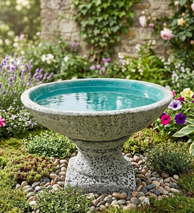 [Jason] Bassin décoratif d'extérieur sur piédestal avec finition en pierre - Product Image 1