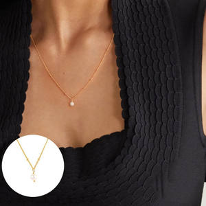 Collar Versátil de Perlas de Agua Dulce Chapado en Oro de 14K, Diseño de Clavícula de Lujo Ligero, Accesorio Elegante y Sencillo Famoso en Internet - Product Image 3