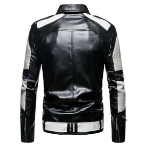 Men's Genuine Leather Riding <b>Jacket</b> Outdoor Waterproof Zip Front Winter Casual Protective Outerwear OEM Manufacturer Logo - Product Image 2