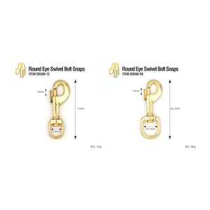 Perno giratorio de ojo redondo de latón, ganchos a presión con anillos de rodillos, hebillas de barra central Dees - Product Image 2