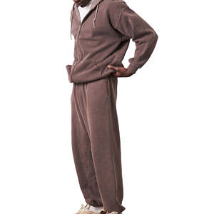 Dernier design de survêtements pour hommes effet délavé à l'acide, haute qualité, personnalisés, coupe oversize, avec fermeture éclair intégrale, style évasé - Product Image 4