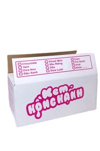 กล่องกระดาษลูกฟูกพับได้สำหรับบรรจุภัณฑ์ไอศกรีม พิมพ์โลโก้ได้ตามต้องการ สีขาวชมพู รูปทรงสี่เหลี่ยมผืนผ้า มีร่องหนา 2 มม. ป้องกันรังสียูวี สำหรับอาหาร รีไซเคิลได้ - Product Image 6