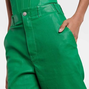 Pantalons en cuir pour femmes, dernière collection, tissu PU, décontractés, élégants, imperméables, respirants, prix de gros - Product Image 4