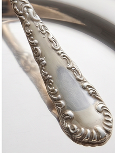 Cuillère vintage en argent plaqué avec manche long, finition miroir, durable, couverts décoratifs, vaisselle de mariage - Product Image 2