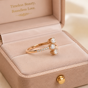 Anillo de Oro de 18K con Diamante Ovalado Cultivado en Laboratorio |   Banda Abierta de Espiga Dividida |   Joyería Fina de Lujo para Mujer |   Claro VVS-VS, Color D-E | - Product Image 5