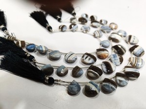 Opale naturelle en forme de cœur, 12-14 mm, perles de pierre bleue, 8 pouces - Product Image 2