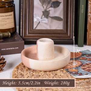 Trendiness Round Ceramic <b>Candle</b> Stick Stand For Tabletop In Home Decor Restaurant and Religious Rituals By UO INDIA - Product Image 1