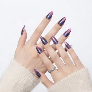 Uñas acrílicas Almendra Perla Lila Baya Púrpura Suave Femenino Moderno Chic Minimal Elegante Cálido Estética de temporada Misty - Product Image 3
