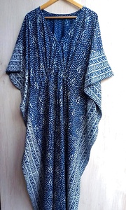 Magnifique Kaftan en Coton – Dernière Tendance, Haute Qualité, Robe Décontractée de Créateur pour Grandes Tailles, Imprimé avec Taille Naturelle - Product Image 3