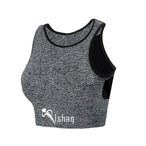 Women's Seamless <b>Racerback</b> Sports <b>Bra</b> Scoop Neck Cut-Out Design Medium Support Yoga Wear White Solid Color - Product Image 6