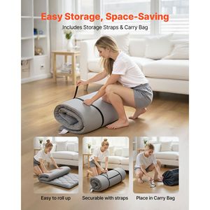 Materasso Futon Giapponese Tatami Pieghevole Misura Singola con Borsa per il Trasporto e Chiusura a Strappo, Materasso Tradizionale Giapponese a 9 Strati - Product Image 6