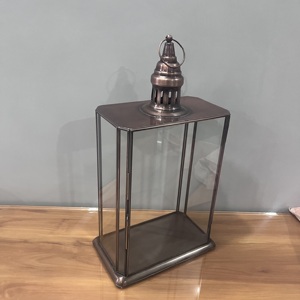 Modern Metal Glass <b>Lantern</b> Candle Holder Decorative Tabletop <b>Lantern</b> for Home Wedding Ramadan Christmas Decor - Product Image 2