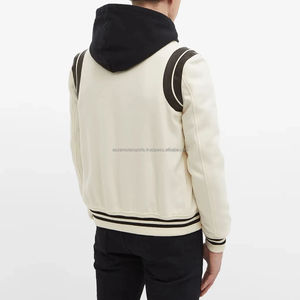 Veste Teddy classique à rayures sur les épaules, en cuir de haute qualité, en laine, veste universitaire personnalisée - Product Image 2