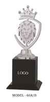 Trophée portable professionnel en métal moulé sous pression en forme de lion avec gravure de logo personnalisée, toutes couleurs, pour les champions de compétition