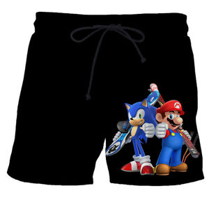 Men's Custom Print Quick Dry Drawstring Casual Shorts Mid Waist <b>Black</b> With <b>String</b> Decoration - Product Image 4