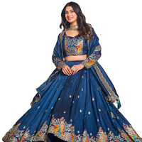 Lehenga Choli indien traditionnel de créateur, entièrement cousu, dernière collection, pour mariages et fêtes, en organza d'hiver, coupe ajustée, broderie riche