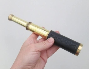 Handmade Brass Spyglass Telescope 10 Inch Antique Nautical Monocular with Wooden Display Box - Product Image 5