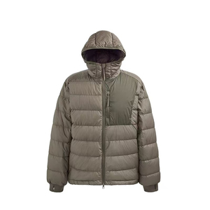 Chaqueta acolchada con capucha blanca para hombre, con bloques de color, abrigo de invierno grueso con cremallera, talla grande - Product Image 4