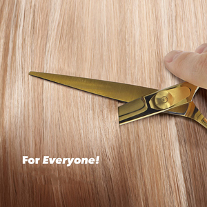 Tijeras de Barbero Color Oro Titanio, Acero Inoxidable con Acabado Espejo, Tijeras para Peluquería, Cuchillas Supercortantes - Product Image 5