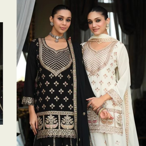 Vestido de Fiesta de Chifón de Alta Calidad para Mujer, Marca Famosa, Bordado, Estilo Pakistaní, Shalwar Kameez, Traje Étnico para Dama - Product Image 1