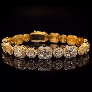 Iced Jewelz Iced Out 8MM VVS Moissanite 925 Silver Cuban Link Hip Hop Miami Style Bracelet <b>Bangle</b> - Product Image 2