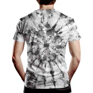 Men's Wolf Print Short Sleeve T-Shirt O-Neck Casual Regular Fit Cotton Knitted Breathable 300g Front <b>Logo</b> - Product Image 3