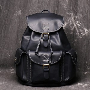 Custom Genuine Leather Backpack Vintage Mens <b>Laptop</b> <b>Rucksack</b> Travel Bag Waterproof Real Leather School Daypack LBK-0141 - Product Image 1