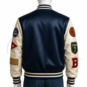 Veste universitaire unisexe pour homme de haute qualité, design personnalisé, col montant, satin doux, boutonnée, streetwear - Product Image 2