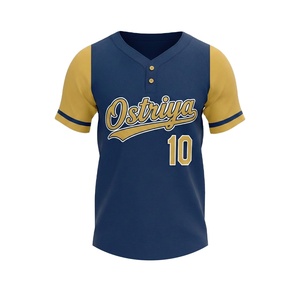 Camisetas de Béisbol Personalizadas de Dos Botones, Transpirables, con Logotipo Termotransferible en la Parte Delantera, Servicio OEM para Uniformes de Béisbol/Sóftbol - Product Image 1