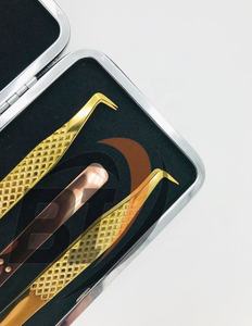 แหนบต่อขนตาสแตนเลสสีทึบด้ามจับแข็งแรงปลายแหลมสีโรสโกลด์ออกแบบโลโก้ได้ตามต้องการแบบมืออาชีพฟรี - Product Image 5