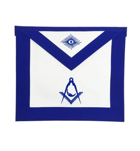 Tablier de Franc-Maçon Junior Bleu Royal avec Broderie Couronne, Cuir Blanc et Cordons – Régalia Maçonnique Premium - Product Image 3