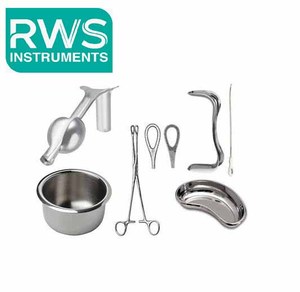 Ensemble d'instruments chirurgicaux pour dilatation et curettage (D&C) RWS Instruments - Manuel, acier inoxydable allemand, certifié CE, usage hospitalier, classe médicale - Product Image 1