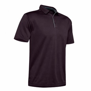 Polo de Manga Corta para Hombre, Color Gris Oscuro, Tejido 100% Poliéster, Secado Rápido, Corte Regular Informal, Diseño de Botones de Color Sólido - Product Image 5