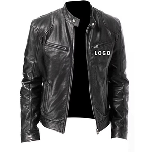 Factory Custom Cowhide Genuine Leather <b>Jacket</b> Men's Fashion Old Collar <b>Biker</b> <b>Jacket</b> Spring and Autumn New Style high quality - Product Image 1