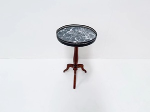 Mesa de Centro Tradicional con Tapa de Mármol y Marco de Madera, Mueble Decorativo para Sala de Estar, Estilo Antiguo - Product Image 5