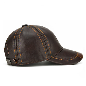 Brown Canvas Baseball <b>Cap</b> Curved Brim Snapback Hat Adjustable Unisex Casual Outdoor Breathable Waterproof Button Summer <b>Winter</b> - Product Image 4