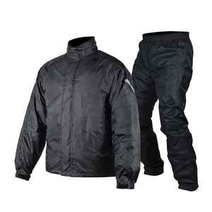Men's <b>Black</b> Waterproof <b>Rain</b> Suit Nylon <b>Jacket</b> And Pants Set For Outdoor Hiking Camping Motorcycle Casual Wear - Product Image 6