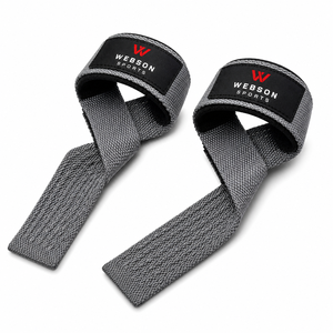 Webson Sports Lifting <b>Straps</b> Gray Cotton Adjustable Anti-Slip Lightweight Gym Weightlifting Equipment Unisex Buckle Custom - Product Image 6