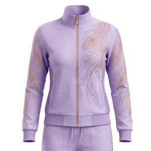 Conjunto Deportivo Urbano para Mujer con Chaqueta con Pedrería y Pantalones Jogger, Conjunto de Chaqueta Brillante y Pantalones Jogger - Product Image 5