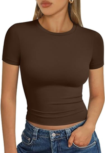 T-shirt court surdimensionné tricoté en Spandex/Coton pour femme, modèle 2026, respirant, décontracté, style streetwear, manches courtes SHAHI - Product Image 3